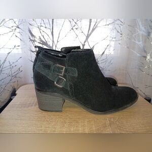 Sonoma Black Suede Ankle Booties